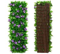 Tacery Artificial Ivy Fence Screening, Privacy Hedge Screen, Expanding Ivy Trellis for Garden, Balcony, Outdoor, Panels