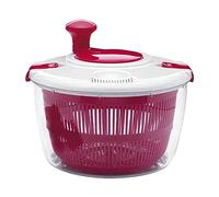 tacery Salad Spinner Medium | Manual Salad Spinner | Lettuce Spinner Fruit Washer Vegetable Dryer | Kitchen Tools Salad Spinners With Clear Serving Bowl, Colander Basket