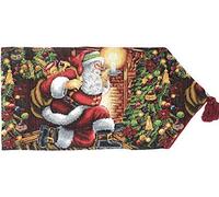 Tache 13 X 72 Inch Festive Christmas Tapestry Down the Chimney Table Runners