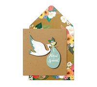 Tache Baby Boy Stork New Arrival Premium Handmade FSC® Certified Greeting Card with Patterned Envelope. 3D Designs New Baby Boy Card for Newborn. Congratulations Baby Cards for New Mum & Dad.…