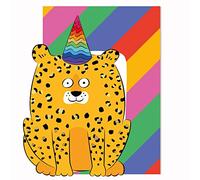 Tache Birthday Cheetah Premium Handmade FSC® Certified Greeting Card With Envelope. Birthday Card For Him Her Men Women Wife Husband Sister Brother Daughter Mum Or Dad.