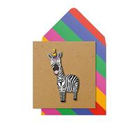 Tache Birthday Zebra Greeting Card. Premium Handmade FSC® Certified Greeting Card With Envelope. Birthday Card For Him Her Men Women Wife Husband Sister Brother Daughter Mum Or Dad.