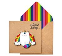 Tache Handmade Cute Cat Card For Cat Lovers Playful Cat Premium Handmade Greeting Card FSC® Funny Animal Themed Birthday Cards With Envelopes Birthday Cards For Mothers Daughter Wife