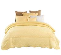 Tache Home Fashion 5 Piece Buttercup Puffs Bedspread Set, Yellow, California King