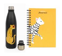 Tache Leopard Water Bottle & A5 Spiral-Bound Notebook With Printed Page Edges Set