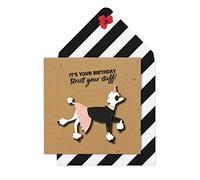Tache Strut Your Stuff Poodle Greeting Card. Premium Handmade FSC® Certified Greeting Card With Envelope. Funny Dog Birthday Card For Him Her Men Women Wife Husband Sister Brother Daughter Mum Dad.