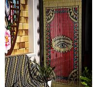 TACHILC The Eye Bamboo Beaded Curtain for Doorway, Boho Beaded Curtain for Closets, Door Beads Decoration, Bamboo Beads for Doorways 35.5 in x 78 in