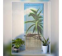 TACHILC Tropical Palm Tree Bamboo Door Beaded Curtain, Hanging Beaded Curtain for Doorway, 35.5 x 78 inches