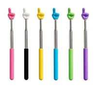 Tacitmeet 6 Pcs Telescopic Finger Pointer Stick, Extendable Pointy Finger Sticks for Teacher, Stainless Steel Hand Pointer Stick for Kids Reading, Kindergarten, Elementary School Supplies