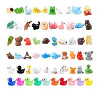 Tacitmeet 60 Pcs Mini Resin Animals, 60 Style Rare Small Resins Animals Mixed, Tiny Resin Figures for DIY Aquarium Decor, Miniature Fairy Garden, Dollhouse Accessories, Hide Crafts Decor