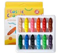 Tacitmeet Peanut Crayons, 12 Colors Toddler Crayons for 1-6 Year Old Non Toxic, Easy to Hold, Washable Chunky Crayon for Kids