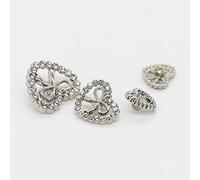 Tack Buttons,Shirt Buttons,Metal Buttons,10pcs 15/20/25mm Heart shaped Shirt Buttons Golden Silver Hollow Bow Design Decorative Buttons for Clothing Silver,15mm 10pcs ( Color : Golden , Size : 15mm 10