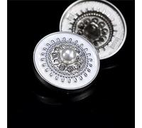 Tack Buttons,Shirt Buttons,Metal Buttons,10pcs Pearl s Clothing Buttons DIY Sewing Accessories Decorative Buttons for Clothing Women Fashion Coat Buttons White Gold,18mm 10pcs ( Color : White Silver ,