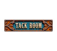 Tack Room Sign Pattern Print Tin Sign Vintage Metal Sign Home Bar Garden Indoor & Outdoor Wall Decor Retro Metal Poster 4x16 Inch