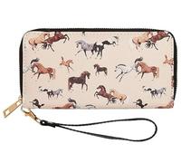Tack Shack of Ocala ASWT Lila Horses All Over Clutch Wallet