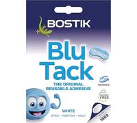 TACK | WHITE | Original REUSABLE Sticky HOME SCHOOL OFFICE Walls BLU HACKS NO MARKS Safe Craft ART Clean Handy (1 x PACK (SAMPLE) WHITE - BLU TACK)