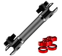 Tackform 7" Long 20mm Ball and Socket Arm DuraLock 20 Series Carbon Fiber Arm | Dual 20mm Sockets with Optional Anti-Theft Knobs | Black with Red Billet Accent Kit | Compatible with Bulletpoint