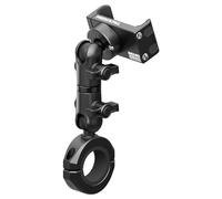 Tackform Black Motorcycle All Metal Phone Mount - Vibration Dampening 20MAXX Spring Cradle | 3.5" Long Reach Arm | Universal Clamp Fits 1-1/4" to 1-1/2" Bars | Compatible with iPhones, Galaxy, More