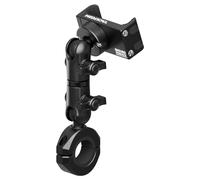 Tackform Black Motorcycle All Metal Phone Mount - Vibration Dampening 20MAXX Spring Cradle | 3.5" Long Reach Arm | Universal Clamp Fits 7/8" to 1-1/4" Bars | Compatible with iPhones, Galaxy, More
