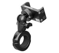 Tackform Black Motorcycle All Metal Phone Mount - Vibration Dampening 20MAXX Spring Cradle | Universal Clamp Fits 1-1/4" to 1-1/2" Handlebars | Compatible with iPhone, Galaxy, More | Short Reach