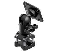 Tackform Black Motorcycle GPS/Tuner Mount - 4-Hole AMPS Pattern | Universal Bar Clamp Fits 3/8" - 5/8" Crossbar, Headrest | Aluminum | Compatible with Garmin Zumo, Dynojet Tuner, More | Short Reach