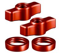 Tackform DURALOCK Billet Aluminum Anodized Knob and Ring Accent Kit - ONLY Compatible DuraLock 20 Series Arms | 2 Knobs & 2 Rings Included | Red