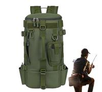 Tackle Backpack for Fishing - Waterproof Rucksack with Rod Holder | Large Capacity Gear Bag for Camping, Hiking, Kayak Adventures, Motorcycle Travel, Beach Outings, Versatile Daypack for Outdoor