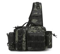 Tackle Bag Men Fishing Tackle Bag Single Shoulder Crossbody Bags Waist Pack Fish Lures Gear Utility Storage Fishing Box Chest Bag(Black and Green)