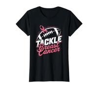 Tackle Breast Cancer Awareness Pink Ribbon Football Support Value Graphic T-Shirt