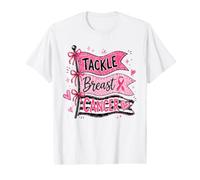Tackle Breast Cancer Football Pink Ribbon Awareness Support Value Graphic T-Shirt