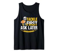 Tackle First Ask Later Football Player Power Tank Top