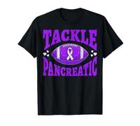 Tackle Pancreatic Cancer Awareness Purple Ribbon Football T-Shirt