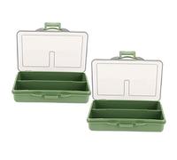 Tackle Storage Box, Carp Fishing Tackle Box Mini PP Storage Box/Cover 2Pcs Fishing Hook Bait Gadget for Accessories (2 Compartment)