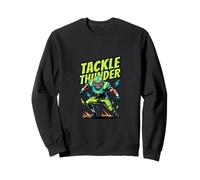 Tackle Thunder Football Player Power Action Design Sweatshirt