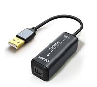 Tackston USB to Optical Audio Adapter 24Bit Sample Depth, PC to SPDIF Sound Card Optical Output Compatible with Windows macOS Laptop Computer, Not for TV, Signal Only from USB to Toslink Converter