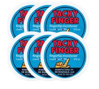 Tacky Finger Fingertip Moistener - Office Grip Aid for Counting, Sorting & Filing (Pack of 6) - Odorless Non-Toxic Gel, Non-Slip Base, Easy-Open Lid