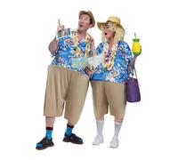 Fun World Tacky Tourist Tropical Traveller Vacation Hawaiian Fat Womens Mens Costume Blue Standard (33-42)