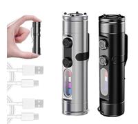 Taclite Mini - The Ultimate Everyday Micro Tool, 500 Lumens Waterproof Rechargeable LED Magnetic Super Bright Flashlight, 3 Brightness Levels with Hat Clip & Magnetic Base(Black+Silver)