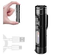 Taclite Mini - The Ultimate Everyday Micro Tool, 500 Lumens Waterproof Rechargeable LED Magnetic Super Bright Flashlight, 3 Brightness Levels with Hat Clip & Magnetic Base(Black)
