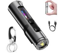 Taclite Mini - The Ultimate Everyday Micro Tool, Rechargeable LED Magnetic Super Bright Tactical Flashlight, High Lumens with 3 Brightness, Waterproof, with Hat Clip, for Camping&Hiking (Black)