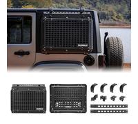 TACMOLLE Rear Side Window Storage Box and Panel Set - Tactical Modular Storage MOLLE Panel for Tools MOLLE Accessories, Rear Window Tactical Box with Lock Fits Jeep Wrangler JK 2007-2018