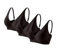 tacniseyw 3 Pack Women's Bras, Wireless Jelly Bra for Women UK, Seamless Full Coverage Push Up Bra, Comfort Soft Support Jelly Bras, Ladies Non Wired Everyday T Shirt Bralettes