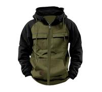 tacniseyw Hoodies For Men Uk Military Jacket Windbeaker Tactical Coat Cargo Sweatshirts Full Zip Hooded Sweatshirt Combat Jacket With Kanga Pocket Pullover Oversize Hoody Drawstring Durable Hoodies