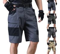 tacniseyw Mens Cargo Shorts Solid Color Or Camouflage Utility Work Shorts Tactical Durable Pants Lightweight Tracksuit Bottoms with Pockets Cropped Trousers Regular Fit with Belt Buckle and Placket