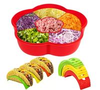 Taco Bar Serving Set for a Party with 12pcs Tortilla Holders Taco Tuesday Lazy Susan Tray Housewarming Set