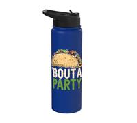 Taco 'Bout a Party Funny Cinco De Mayo Joke Stainless Steel Insulated Water Bottle