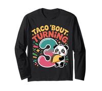 Taco Bout Turning 3 Funny 3rd Birthday Panda Long Sleeve T-Shirt