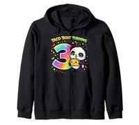 Taco Bout Turning 3 Funny 3rd Birthday Panda Zip Hoodie