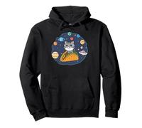Taco Cat Burrito Pizza Nachos Space Planets Mexican Snack Pullover Hoodie