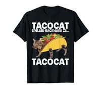 Taco & Cat T-Shirt - Tacocat Spelled Backward Is Tacocat T-Shirt